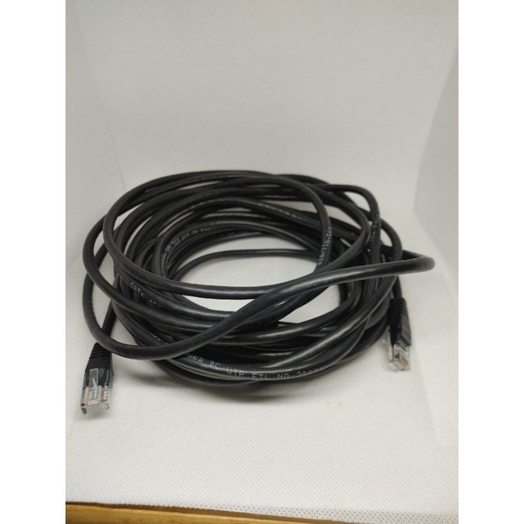 RJ45 CAT6 10Gb/s 25FT Ethernet Network Cable Cord Flat BLACK US - Picture 2 of 3